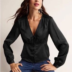Boden Black Blouse